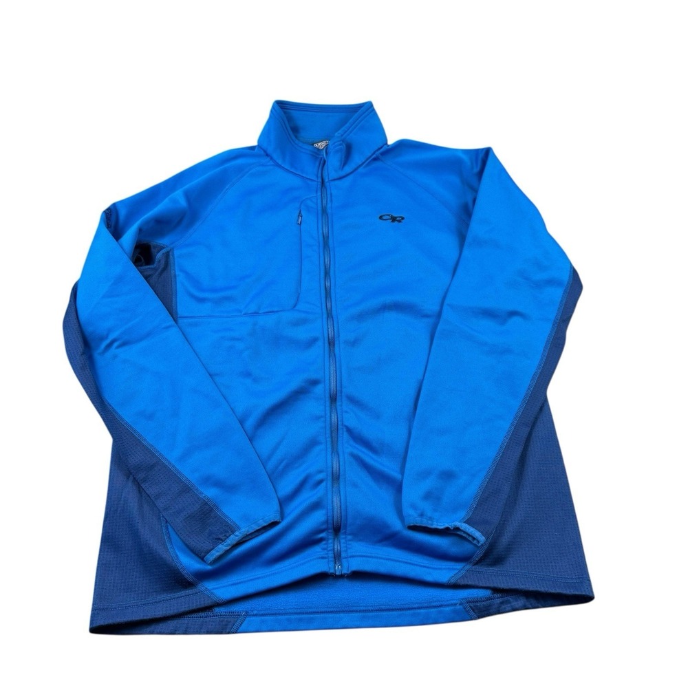 Outdoor Research Blue Colorblock Polyester Half Zip Men's Pullover Size Large